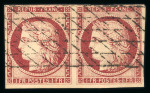 Stamp of France » Type Cérès de 1849-1850 1849, Type Cérès, Y&T n° 6 en paire, oblitération grille sans