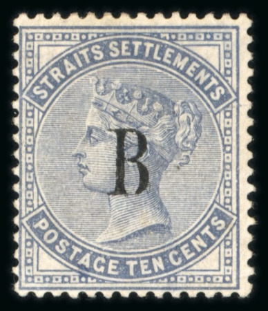 Stamp of British P.O. in Siam (Bangkok) » Stamps » Type I 1882-85 CA 10c slate, unused, large part original gum,