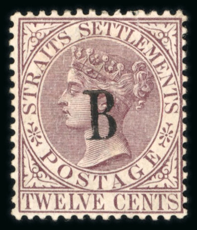 Stamp of British P.O. in Siam (Bangkok) » Stamps » Type I 1882-85 CA 12c brown-purple, unused, large part original