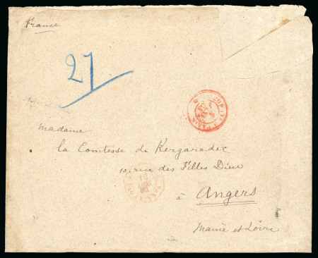 Stamp of British P.O. in Siam (Bangkok) » Covers 1883-84 Envelopes from the Count de Kergaradec at French