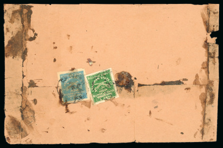 Stamp of Indian States » Charkhari 1930-45 1a emerald with 2a light blue on the reverse of a large native cover