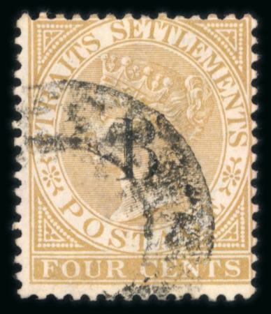 Stamp of British P.O. in Siam (Bangkok) » Stamps » Type I 1882-85 CA 4c brown, used, showing unlisted inverted watermark