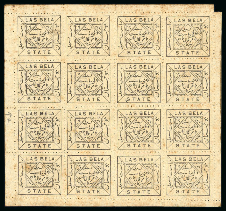 Stamp of Indian States » Las Bela 1901-1902 1/2a black on pale grey, an unused sheet