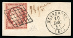 Stamp of France » Type Cérès de 1849-1850 1849, 1fr carmin brun sur fragment, obliteration