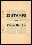 Stamp of Indian States » Barwani Booklets: 1947 Booklet with grey tissue covers inscribed "32 STAMPS / Value Re. 1/-", complete