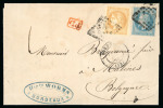 Stamp of France » Lettres Classiques 1871 Lettre affranchissement mixte Bordeaux 10C + Empire Lauré 20C pour Belgique