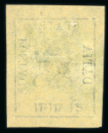 Stamp of Indian States » Duttia 1897 1/2a black on green unused, 2a black on yellow with four unused singles and 4a black on rose unused strip of four and single