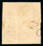 Stamp of Indian States » Jammu & Kashmir 1877-78 European Laid Paper group incl. 4a red, 1/2a black (8 + pair), 1a slate-blue (4) and 9 examples of reprints/forgeries,