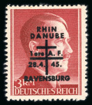 Stamp of France » Libération Ravensburg : référencé Mayer, 3 Mark **,  tirage 38