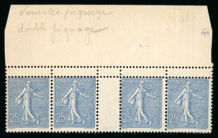 Stamp of France » Émissions à partir de 1900 1903, Y&T n° 132, type Semeuse, superbe bande de quatre