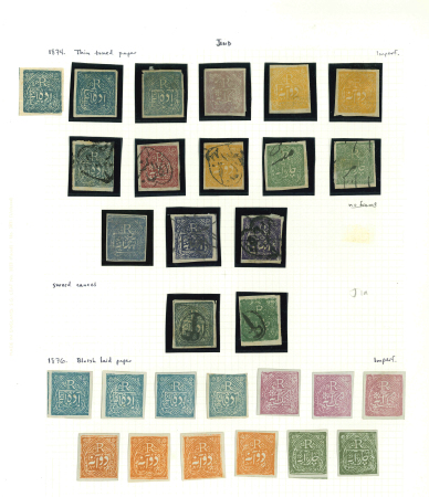 Stamp of Indian States » Jind 1874-76 Attractive comprehensive unused and used selection
