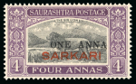 Stamp of Indian States » Soruth 1948-49 "SARKARI" and "SAURASHTRA" ovpts: Small selection of unused and used with overprints and surcharges in various colours