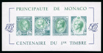 Stamp of Colonies françaises » Monaco 1985, Bloc feuillet YT n° 33a centenaire du 1er timbre