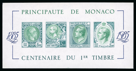 Stamp of Colonies françaises » Monaco 1985, Bloc feuillet YT n° 33a centenaire du 1er timbre