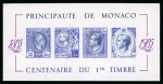 Stamp of Colonies françaises » Monaco 1985, Bloc feuillet YT n° 33b centenaire du 1er timbre