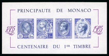 Stamp of Colonies françaises » Monaco 1985, Bloc feuillet YT n° 33b centenaire du 1er timbre