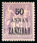 Stamp of Large Lots and Collections French Colonies - Zanzibar: 1894-1902 range including 1894 1/2a on 5a (both) to 4a on 40c (ex 30c)..