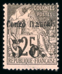 Stamp of Large Lots and Collections French Colonies - Congo: French Congo including 1891 5c on 1c, 5c on 25c, 15c on 25c (vertical surch)...