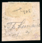 Stamp of Romania » 1858 Moldavian Bull's (21 July) Handstruck at Jassy on wove paper (81pa.) or laid paper (other values). 108 Parale blue on pink, good to large margins all around, unused with part original gum