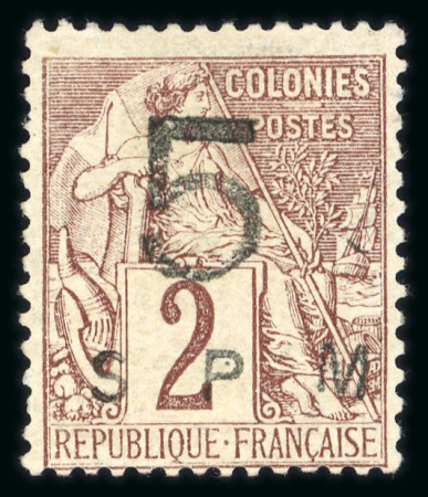 Stamp of Colonies françaises » St. Pierre et Miquelon 1885, Y&T n° 1b, 5 sur 2c lilas-brun sur paille,