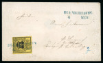 Stamp of German States » Hannover 1851 1/10 thaler yellow and black on beautiful embossed Valentine's cover