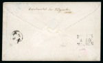 Stamp of German States » Hannover 1851 1/10 thaler yellow and black on beautiful embossed Valentine's cover
