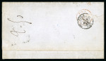 Stamp of German States » Bavaria 1850 France, Ceres 25c light blue used in combination with Bavaria 9kr yellow green on entire letter