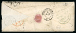 Stamp of France » Type Cérès de 1849-1850 1851, Y&T n°2(*4un) et 4a(*3un) Lettre en double port de Paris
