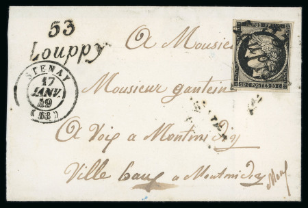 Stamp of France » Type Cérès de 1849-1850 1849, Lettre de Louppy (Meuse) pour Montmédy,