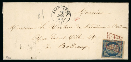 Stamp of France » Type Cérès de 1849-1850 1850, Lettre de Angoulème (Charente) pour Bordeaux (Gironde)