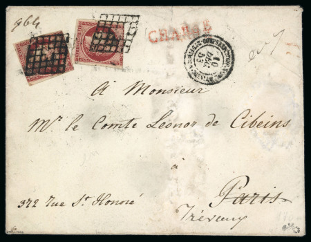 Stamp of France » Type Cérès de 1849-1850 1853, Lettre chargée du Corps Expéditionnaire d’Italie pour Trevoux (Ain)