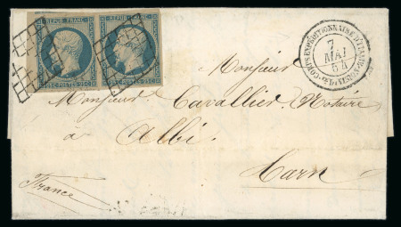 Stamp of France » Présidence de 1852 1854, Lettre du Corps Expéditionnaire d’Italie pour Albi (Tarn)