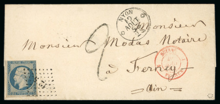 Stamp of France » Présidence de 1852 1853, Lettre au départ de Nyon (Canton de Vaud, Suisse) pour Ferney