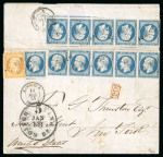 Stamp of France » Empire 1853-1862 1855, lettre de Kamiesch (Crimée) pour New York, affranchissement à 2F30