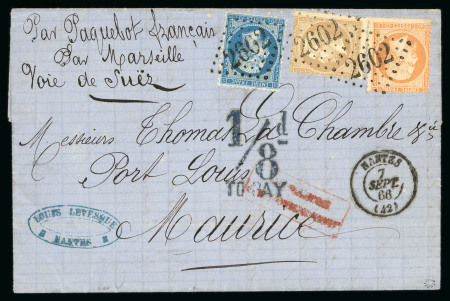 Stamp of France » Empire 1853-1862 1866, Lettre de Nantes (Loire Atlantique) pour Port Louis