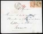 Stamp of German States » Hannover 1864-67 Amazing lot of eight covers from the famous Comte de Reiset correspondence
