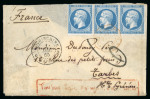 Stamp of France » Empire 1853-1862 1865, Enveloppe des messageries maritimes de Saigon (Cochinchine) pour Tarbes