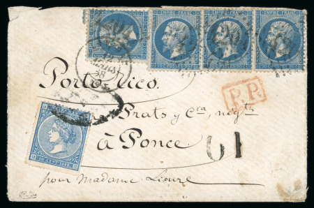 Stamp of France » Empire 1853-1862 1868, Lettre de Le Vigan (Gard) pour Ponce (Porto Rico) ayant voyagé par paquebot français,