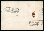 Stamp of German States » Baden 1854 Baden 6kr black and yellow vertical pair, on entire from Basel to Mannheim