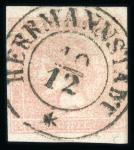 Stamp of Romania » Former Austrian Territory 1851 Newspaper stamp 30kr rose Merkur, extremely fine gem with unusually strong colour