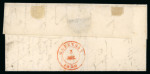 Stamp of Belgium 1850 letter from Gand to Courtrai, franked with extremely rare mixed franking 1849 10c epaulette and 1850 10c medaillon