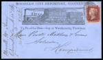 Stamp of Great Britain » 1854-1900 Postal History of the Perforated Line Engraved and Surface Printed Issues 1864 a spectacular advertising cover for Mousell’s City Depository, Gloucester