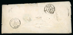 Stamp of Palestine and Holy Land » Palestine French Levant Offices 1855 French consular post office in Jerusalem, showing a superb strike of the scarce linear pm “Jerusalem
