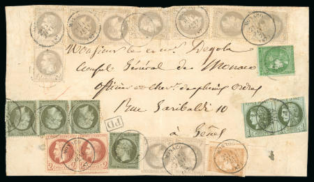 Stamp of France » Emission de Bordeaux 1870 1871, Devant de lettre envoyée au Consul Général de Monaco à Genes (Italie),