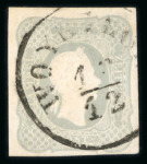 Stamp of Austria » Newspaper Stamp 1861 1861 1,05kr, zwei Exemplare, eines in Hellgrau und das andere in bräunlichem Lila