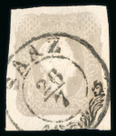 Stamp of Austria » Newspaper Stamp 1861 1861 1,05kr, zwei Exemplare, eines in Hellgrau und das andere in bräunlichem Lila
