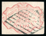Stamp of Italian States » Papal States 1852 1 scudo rose carmine ideally cancelled by grid cds
