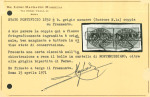 Stamp of Italian States » Papal States 1852 1/2b, vertical pair on letter-piece, struck by MONTERUBBIANO