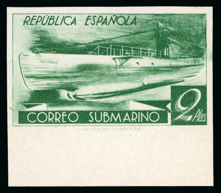 Stamp of Spain Spain 1938 Submarine service, cpl.set, min sheet & proofs