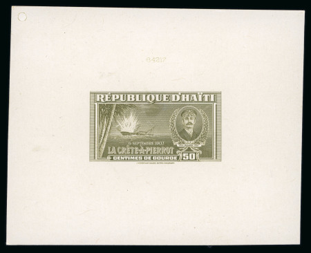 Stamp of Haiti Haiti 1943 Death of Admiral Hammerton, single die proof 50c